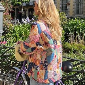 NWOT Quilted patchwork blazer coat jacket